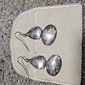 Silver French wire ear rings